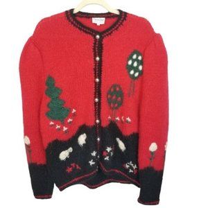 Goschler Womens 40 EU M/L US Red Wool Mohair Handm